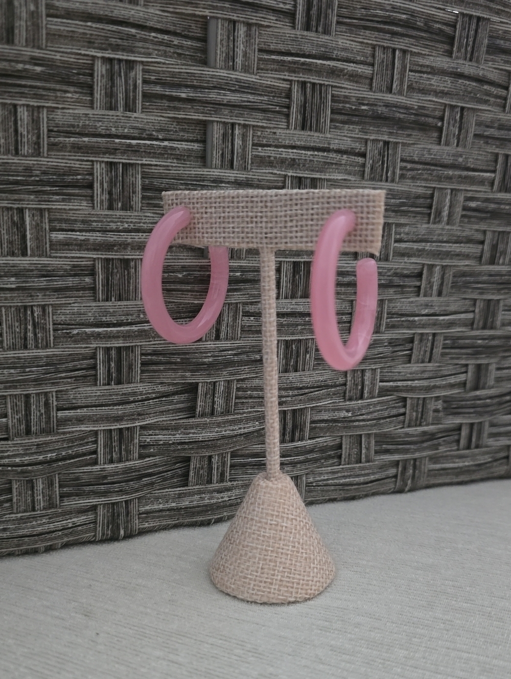 Pink Acrylic Hoop Earrings - Women Jewelry